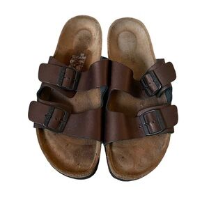 NAOT Santa Barbara Bronze Brown Double Strap Cork Orthopaedic Sandals 42
